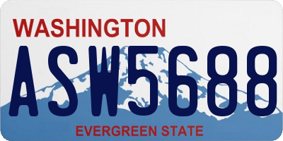 WA license plate ASW5688