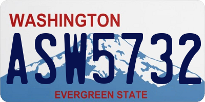 WA license plate ASW5732