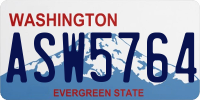 WA license plate ASW5764