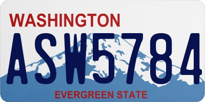 WA license plate ASW5784