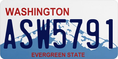 WA license plate ASW5791