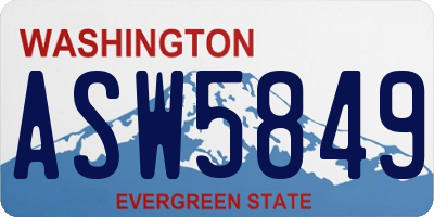 WA license plate ASW5849