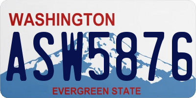 WA license plate ASW5876