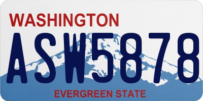 WA license plate ASW5878