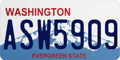WA license plate ASW5909