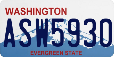 WA license plate ASW5930