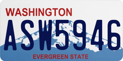 WA license plate ASW5946