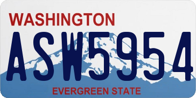 WA license plate ASW5954