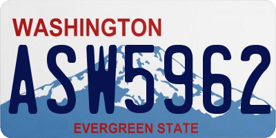WA license plate ASW5962