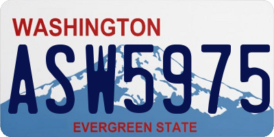 WA license plate ASW5975