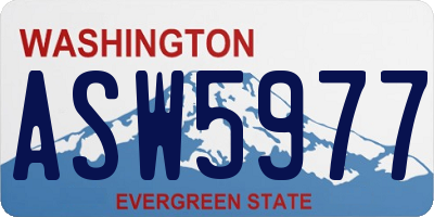 WA license plate ASW5977