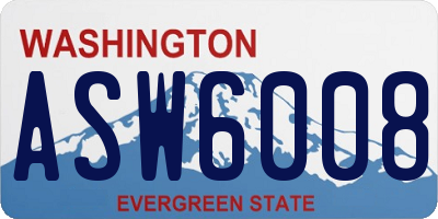 WA license plate ASW6008