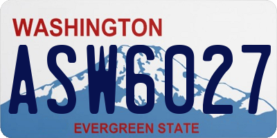 WA license plate ASW6027