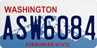 WA license plate ASW6084