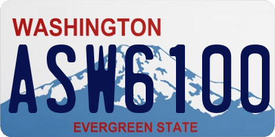 WA license plate ASW6100