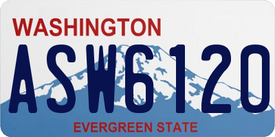 WA license plate ASW6120