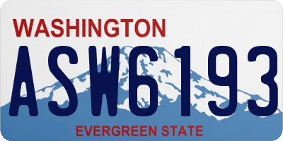 WA license plate ASW6193