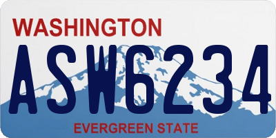 WA license plate ASW6234