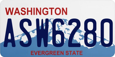 WA license plate ASW6280