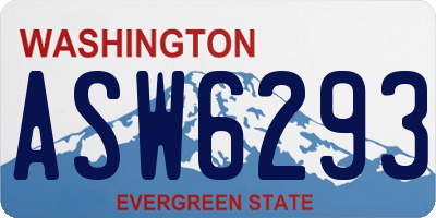 WA license plate ASW6293