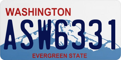 WA license plate ASW6331