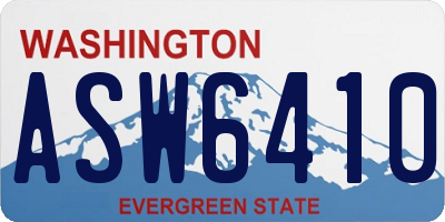 WA license plate ASW6410