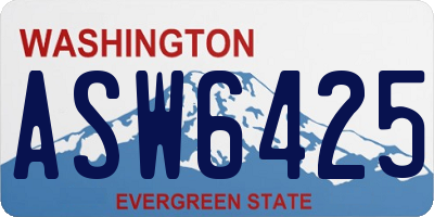 WA license plate ASW6425