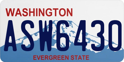 WA license plate ASW6430