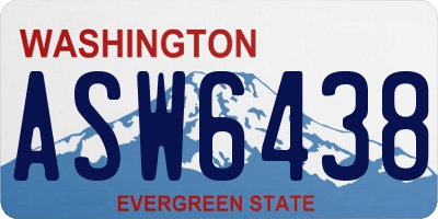 WA license plate ASW6438