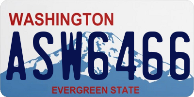 WA license plate ASW6466