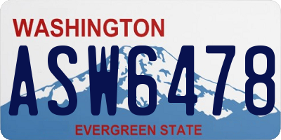 WA license plate ASW6478