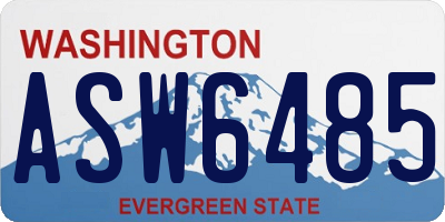 WA license plate ASW6485