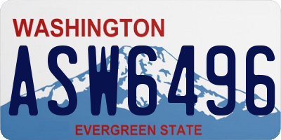 WA license plate ASW6496