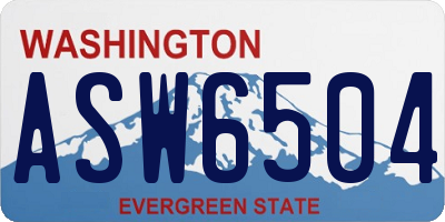 WA license plate ASW6504