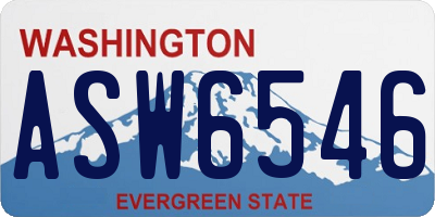 WA license plate ASW6546