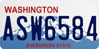 WA license plate ASW6584