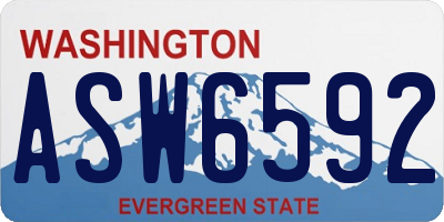 WA license plate ASW6592
