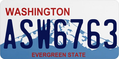 WA license plate ASW6763