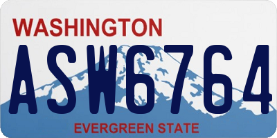 WA license plate ASW6764