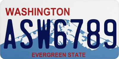 WA license plate ASW6789