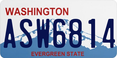 WA license plate ASW6814