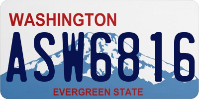WA license plate ASW6816