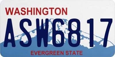 WA license plate ASW6817