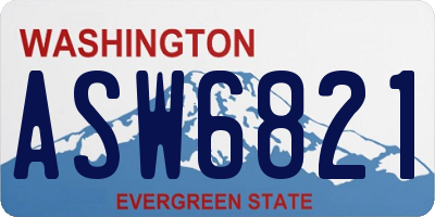 WA license plate ASW6821