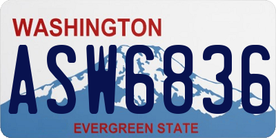 WA license plate ASW6836