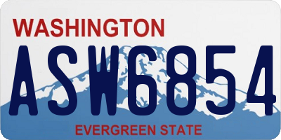 WA license plate ASW6854
