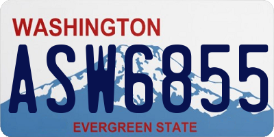 WA license plate ASW6855