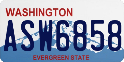 WA license plate ASW6858