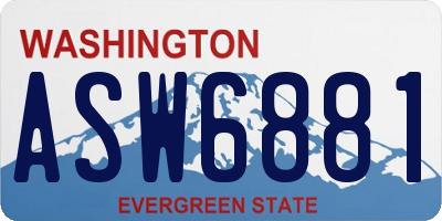 WA license plate ASW6881