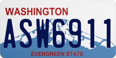WA license plate ASW6911